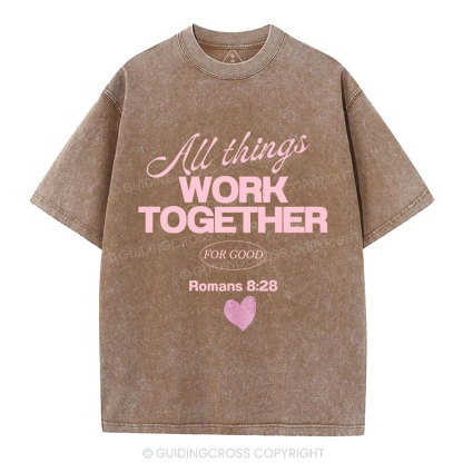 All Things Work Together For Good Christian Washed T-Shirt