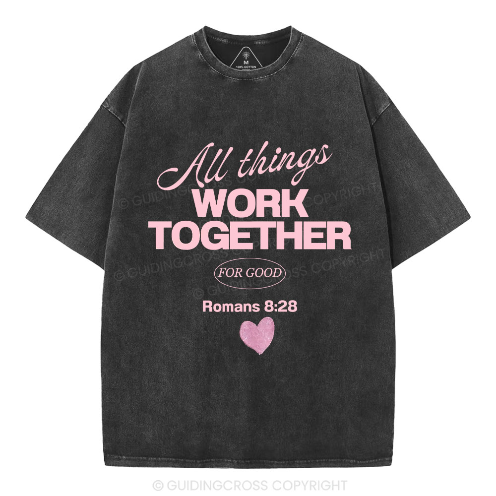 All Things Work Together For Good Christian Washed T-Shirt