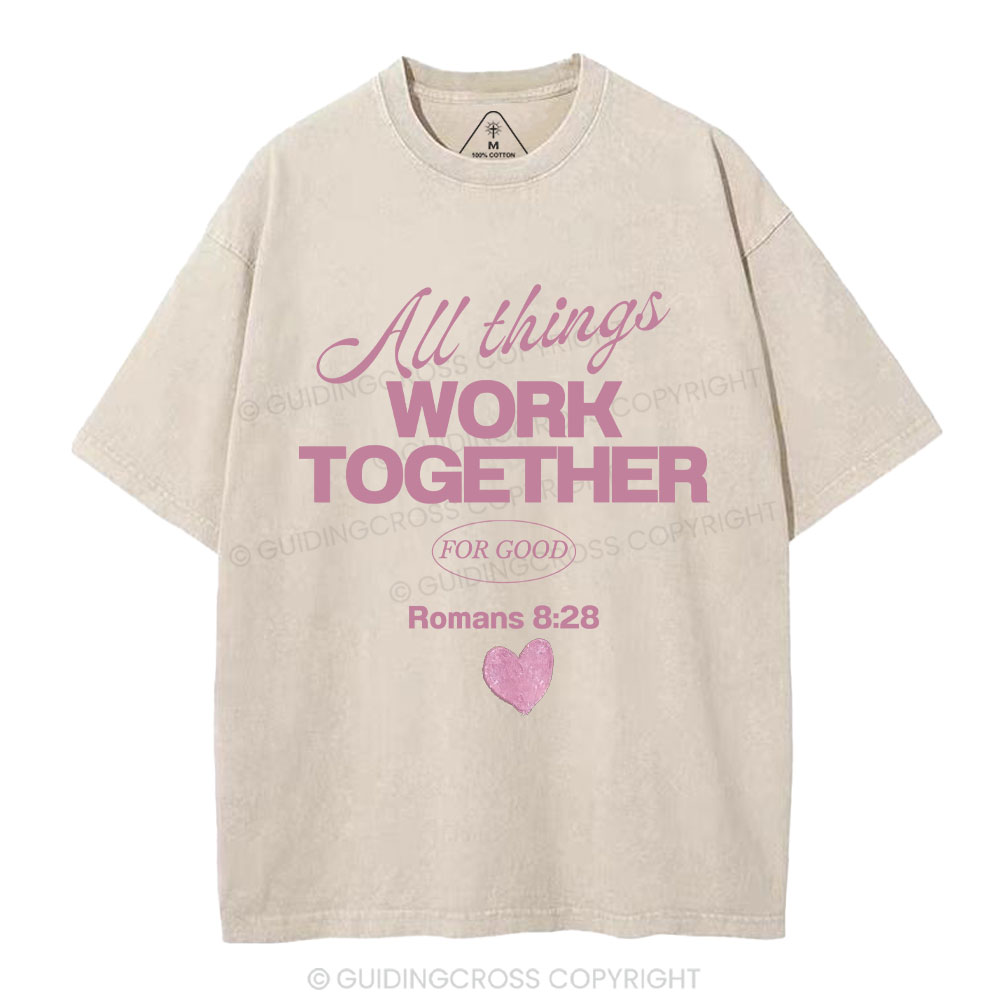 All Things Work Together For Good Christian Washed T-Shirt