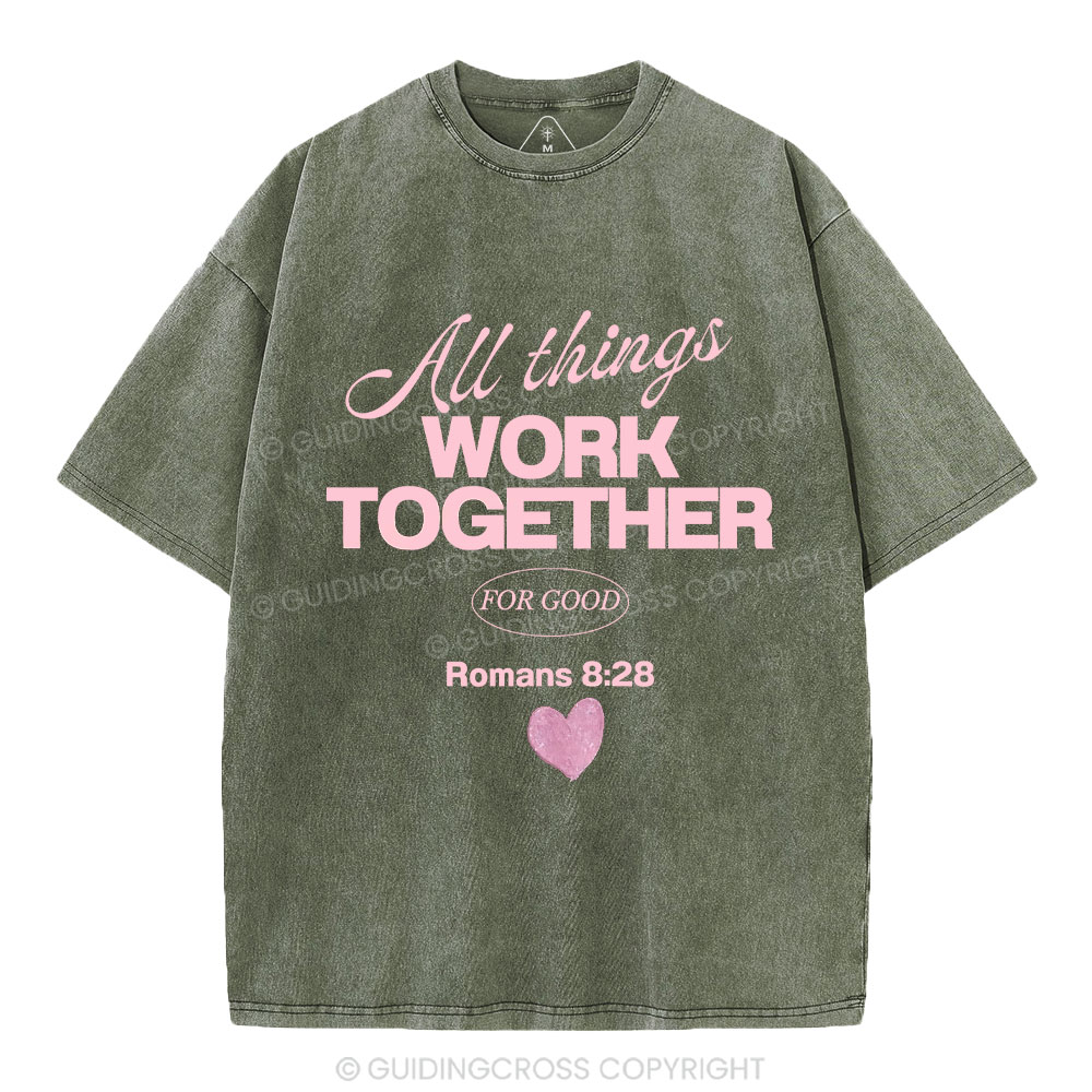 All Things Work Together For Good Christian Washed T-Shirt