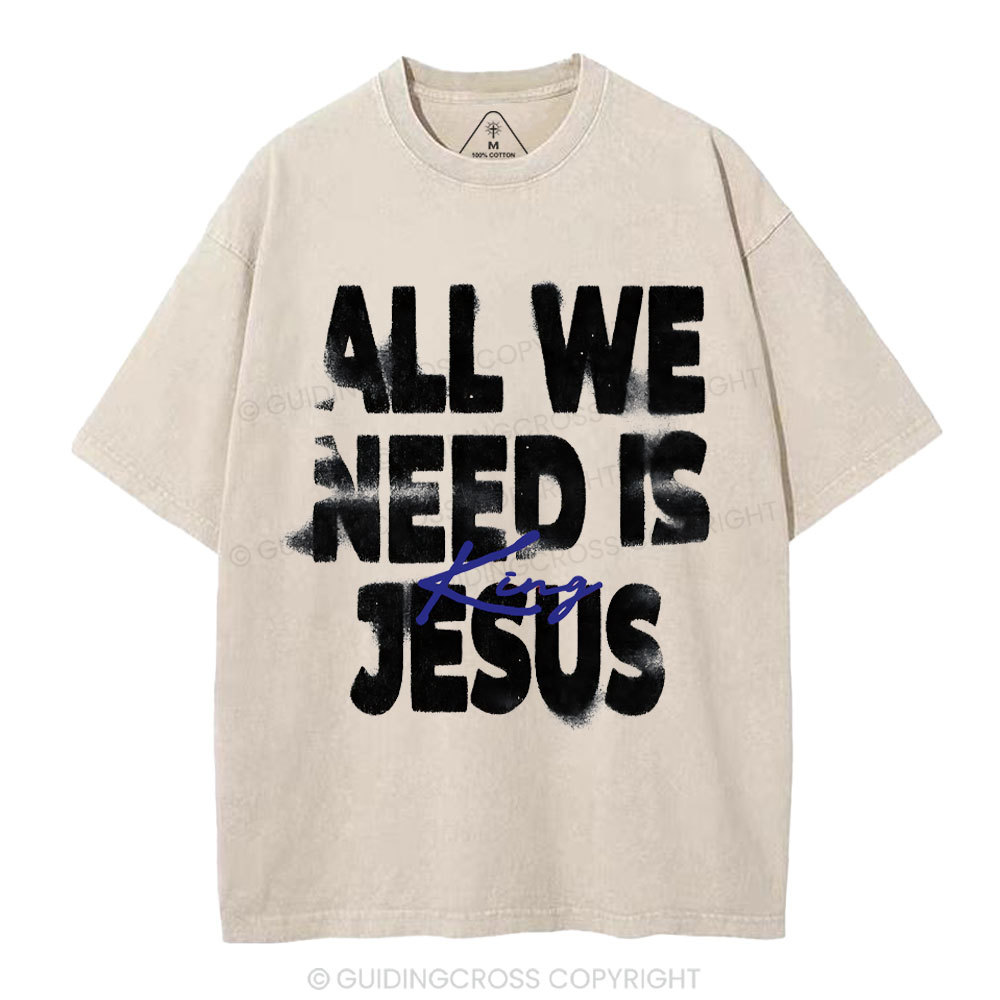 All We Need Is Jesus Christian Washed T-Shirt