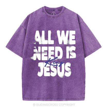 All We Need Is Jesus Christian Washed T-Shirt