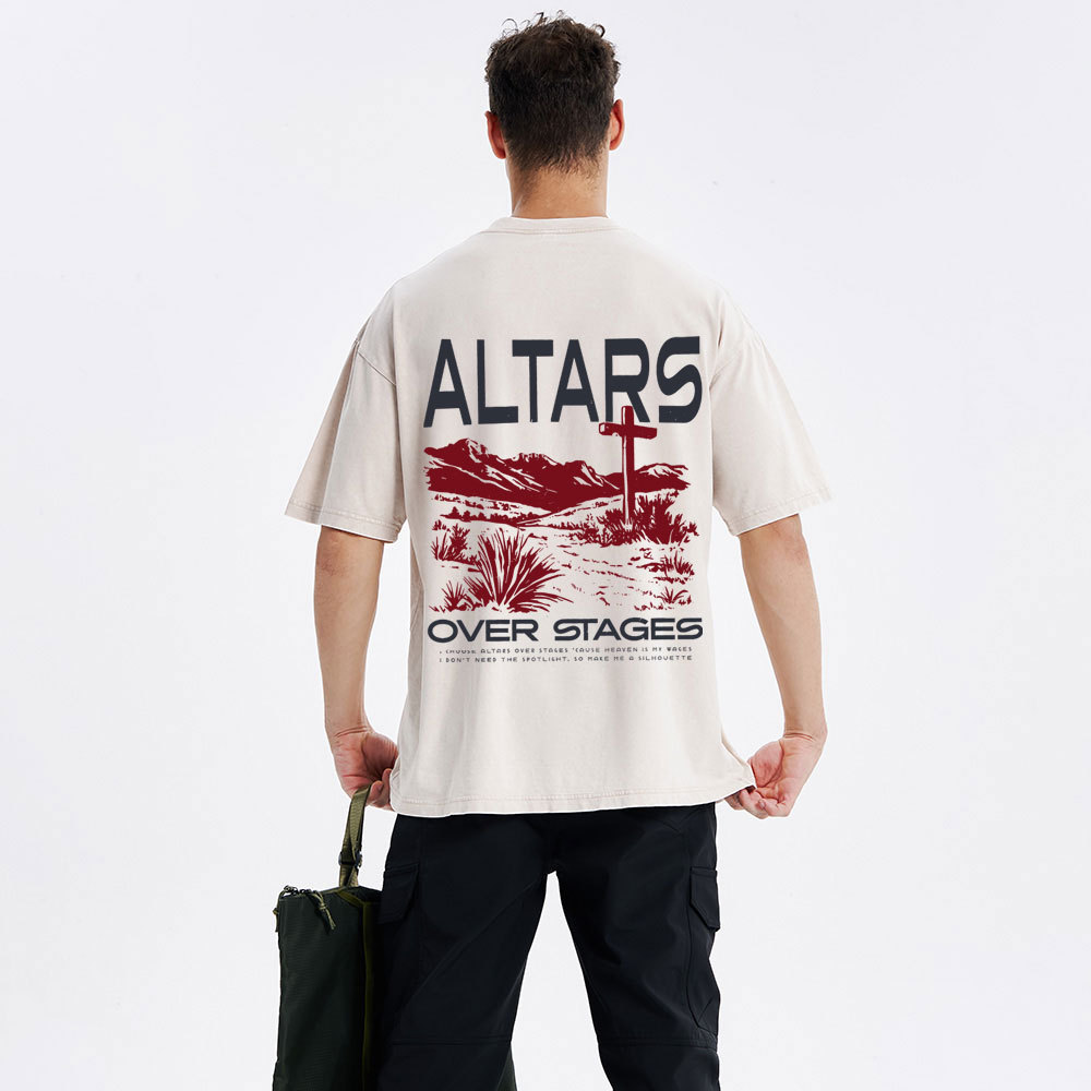 Altars Over Stages Christian Washed T-Shirt