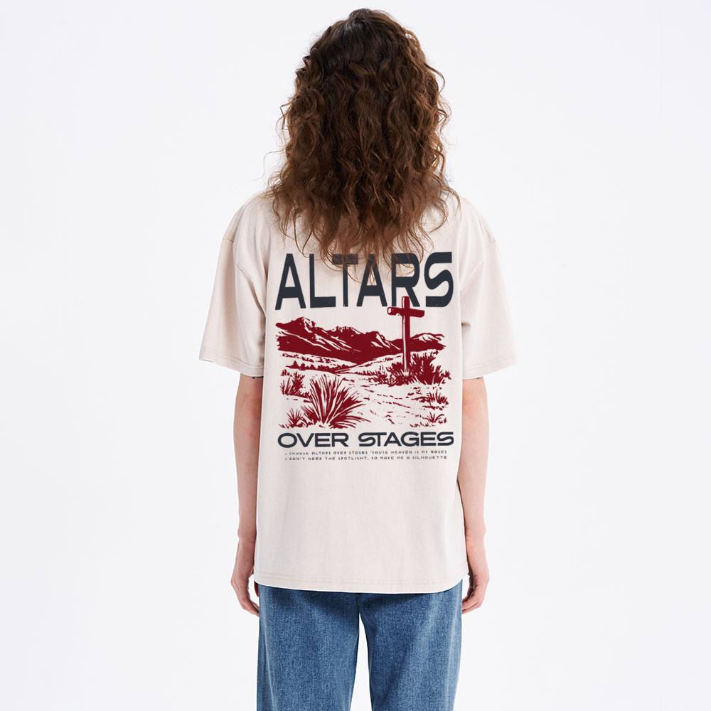 Altars Over Stages Christian Washed T-Shirt