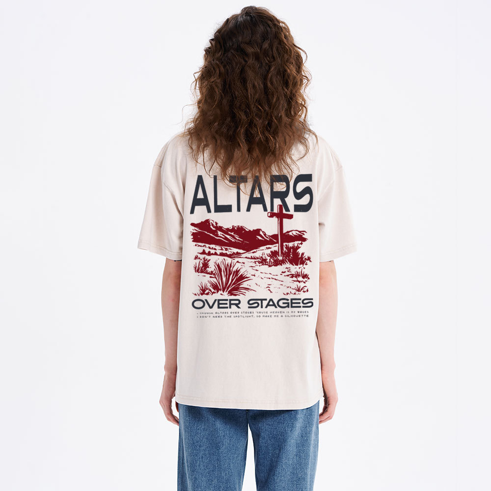 Altars Over Stages Christian Washed T-Shirt