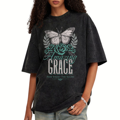 Amazing Grace Christian Washed T-Shirt