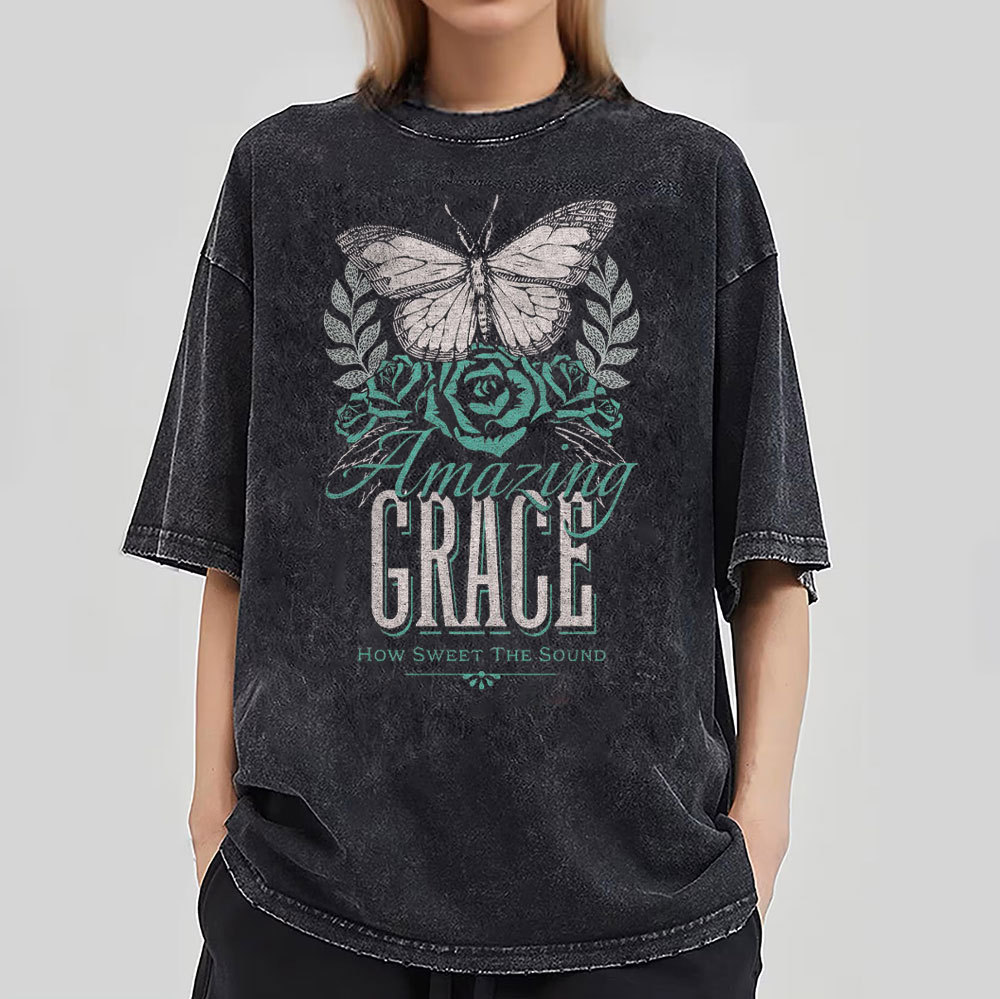 Amazing Grace Christian Washed T-Shirt