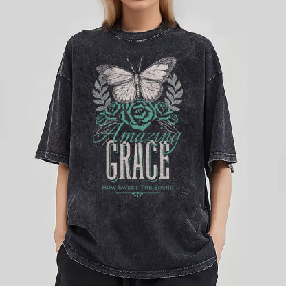 Amazing Grace Christian Washed T-Shirt