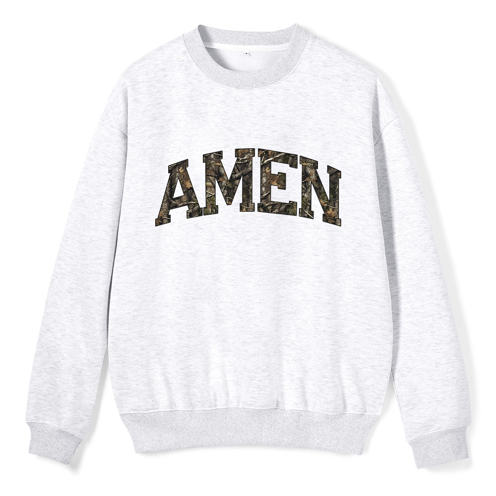 Amen Camouflage Christian Fleece Sweatshirt 
