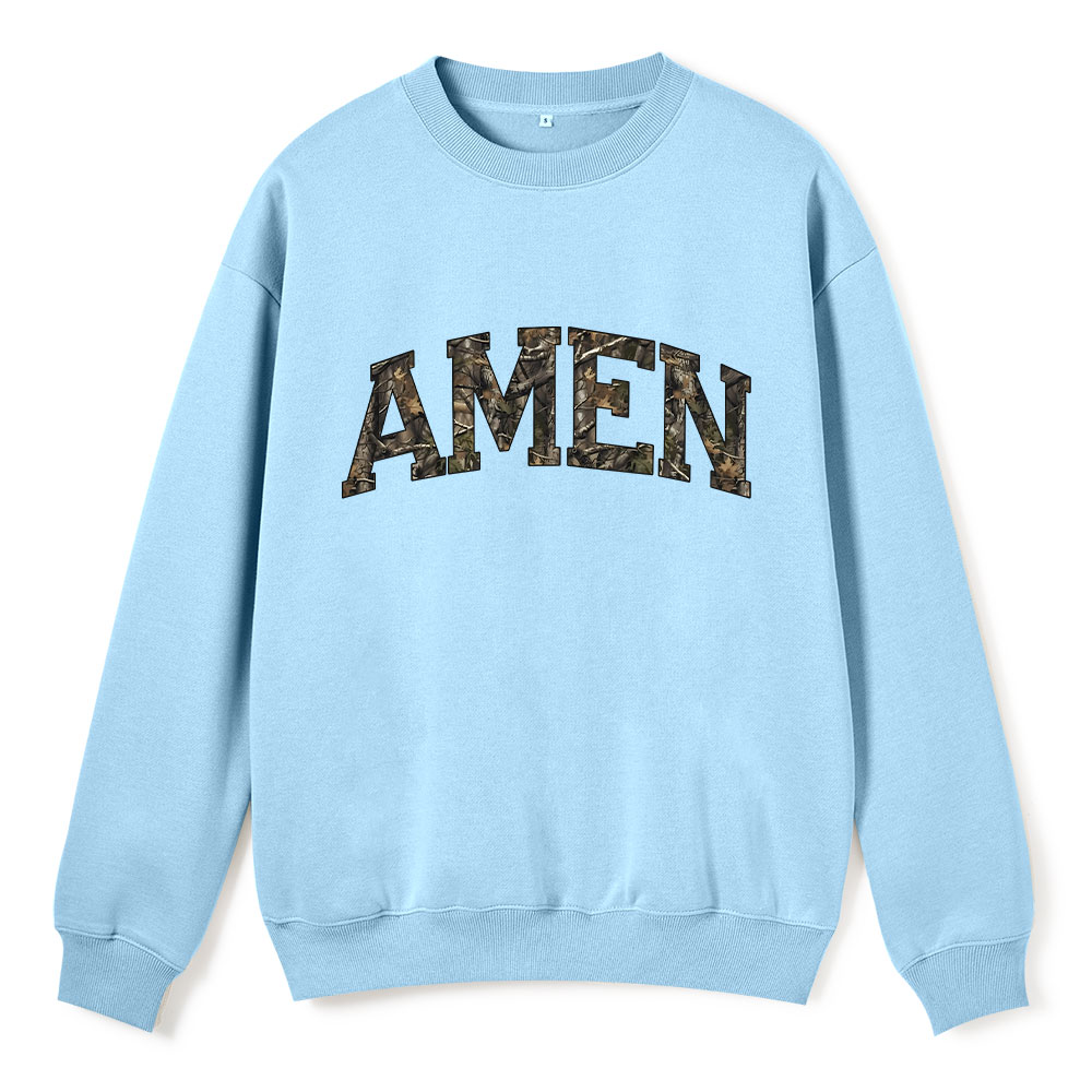 Amen Camouflage Christian Fleece Sweatshirt 