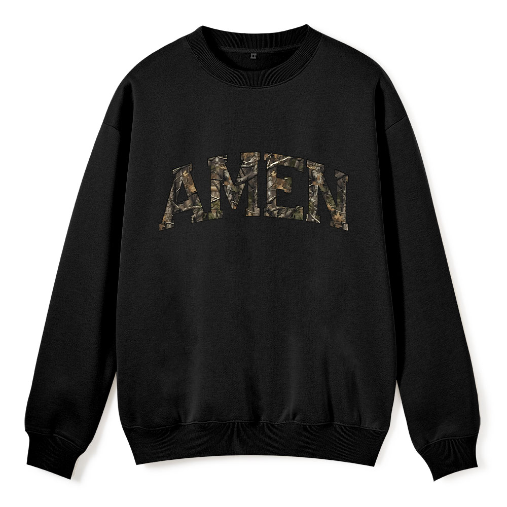 Amen Camouflage Christian Fleece Sweatshirt 