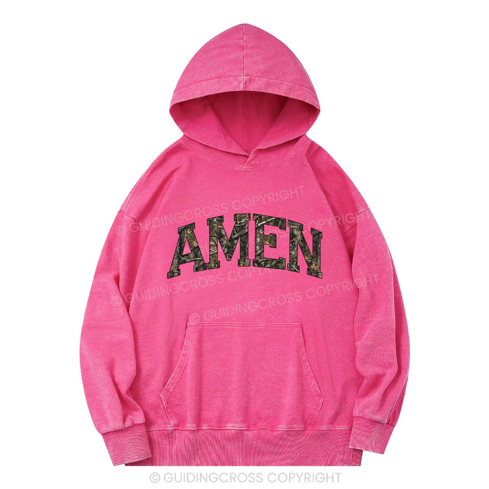 Amen Camouflage Christian Washed Hoodie