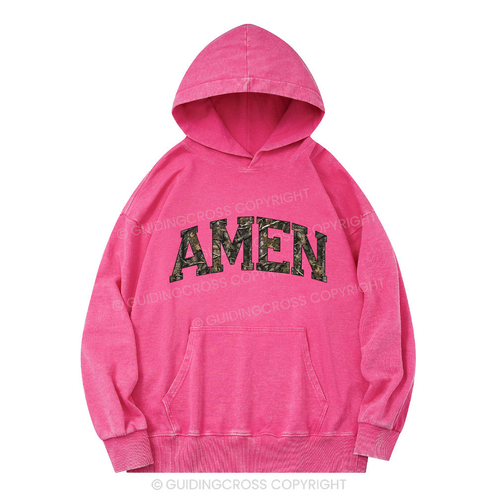Amen Camouflage Christian Washed Hoodie