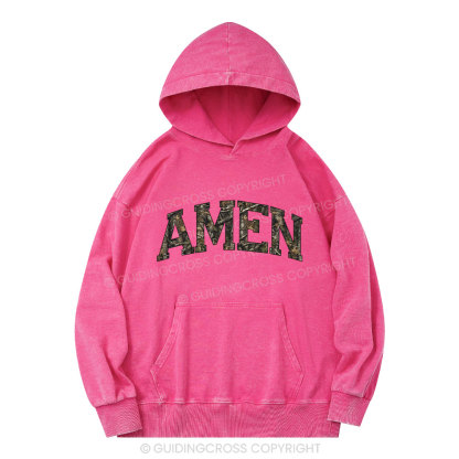 Amen Camouflage Christian Washed Hoodie