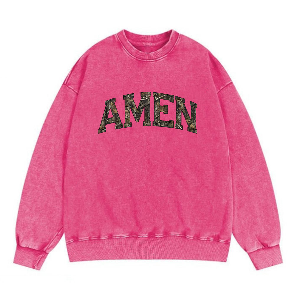 Amen Camouflage Christian Washed Sweatshirt