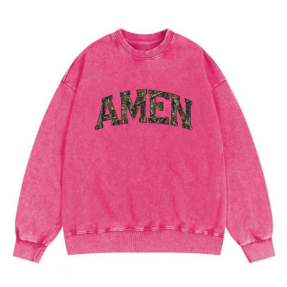 Amen Camouflage Christian Washed Sweatshirt