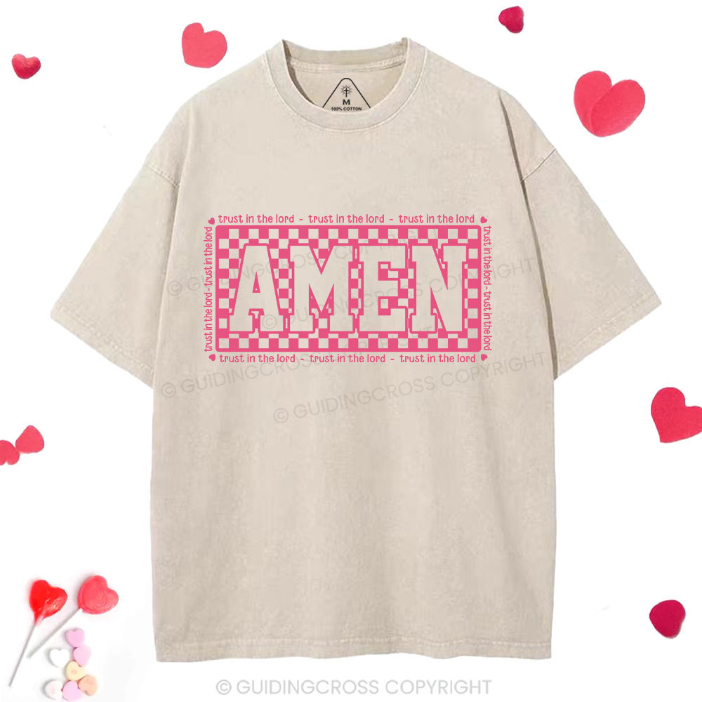 Amen Trust In The Lord Christian Washed T-Shirt