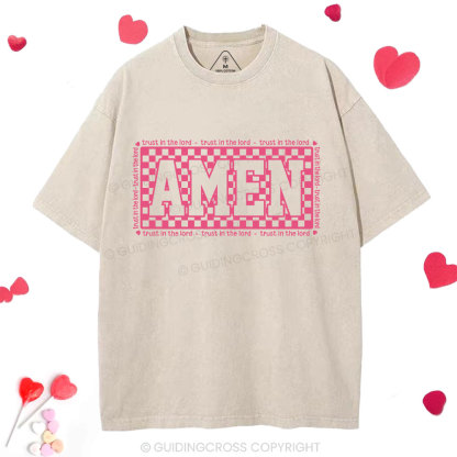Amen Trust In The Lord Christian Washed T-Shirt