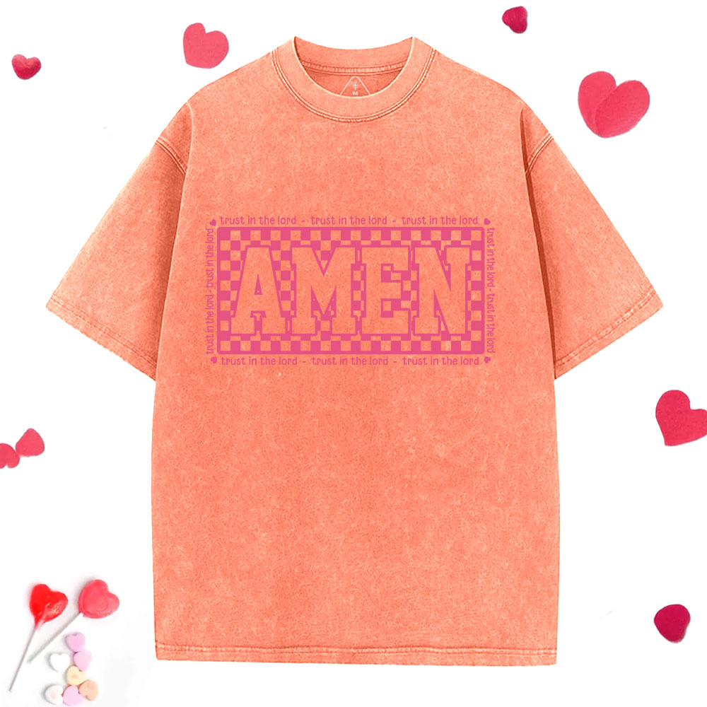 Amen Trust In The Lord Christian Washed T-Shirt