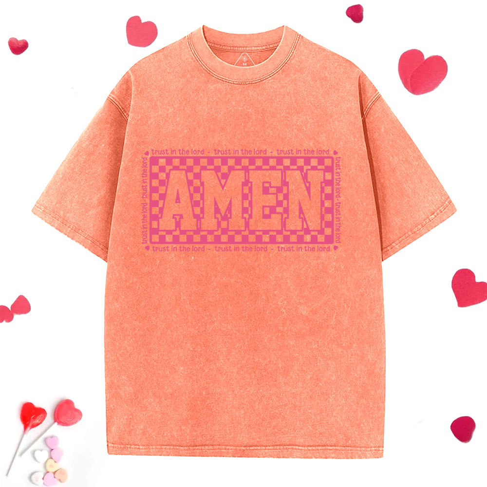 Amen Trust In The Lord Christian Washed T-Shirt