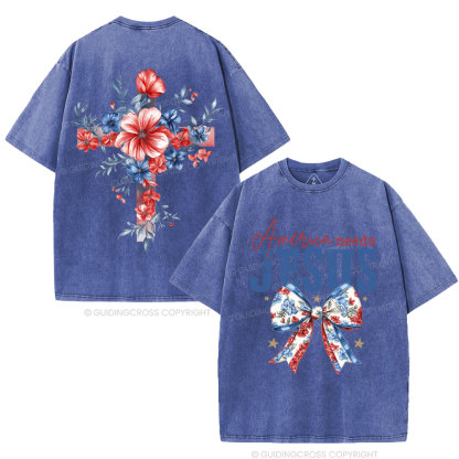 America Needs Jesus Christian Washed T-Shirt