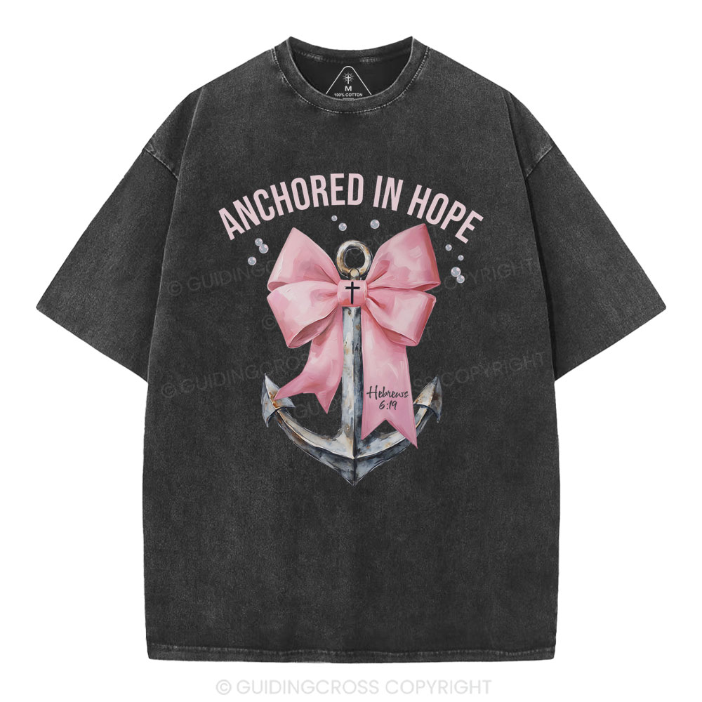 Anchored In Hope Christian Washed T-Shirt