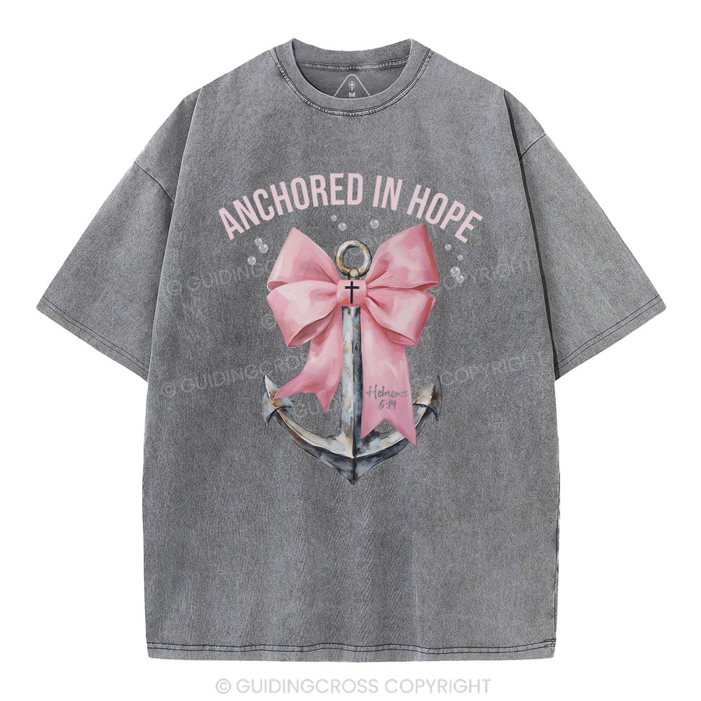 Anchored In Hope Christian Washed T-Shirt