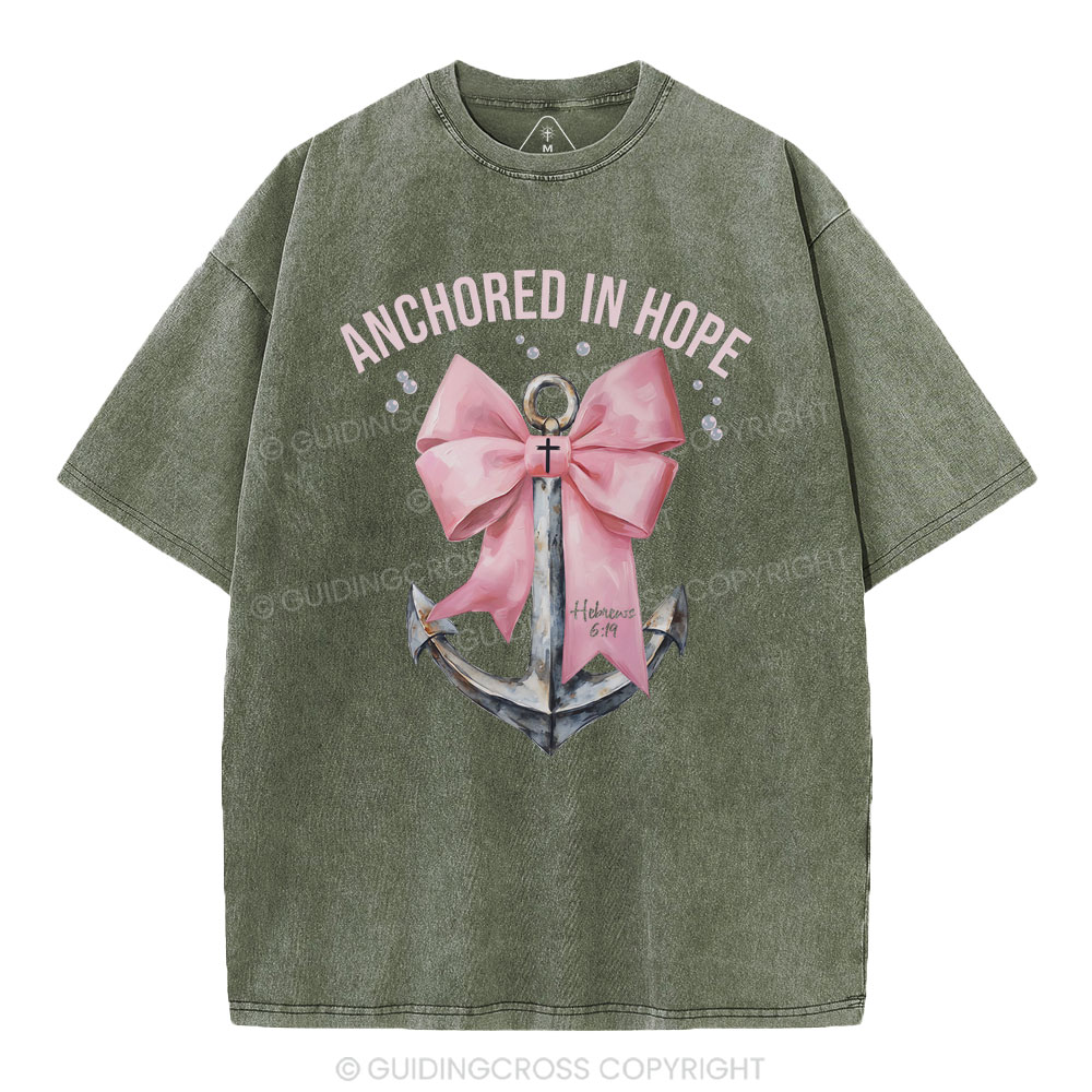 Anchored In Hope Christian Washed T-Shirt