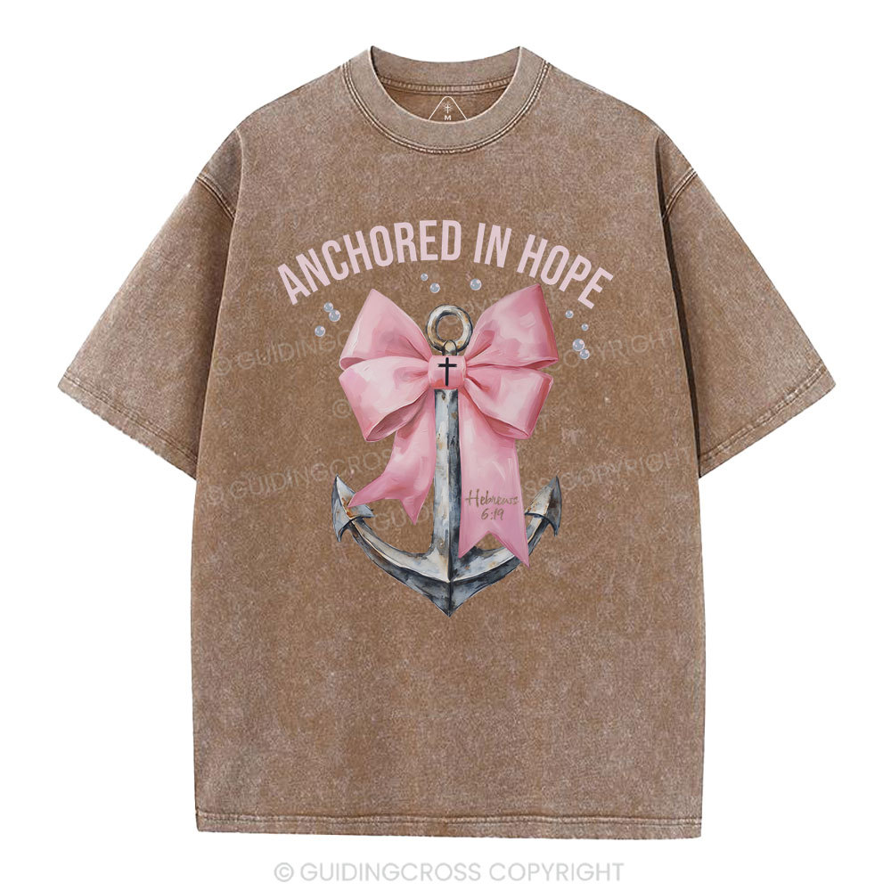 Anchored In Hope Christian Washed T-Shirt