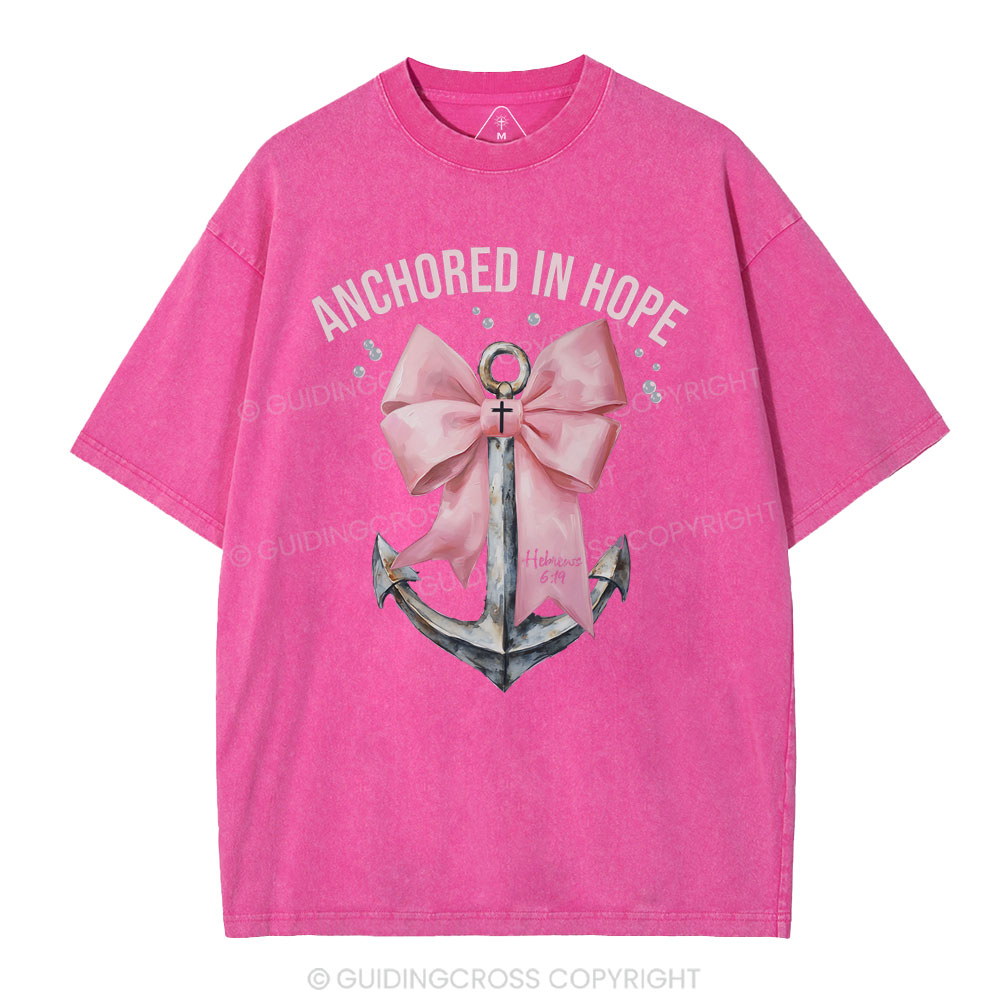 Anchored In Hope Christian Washed T-Shirt