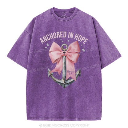 Anchored In Hope Christian Washed T-Shirt