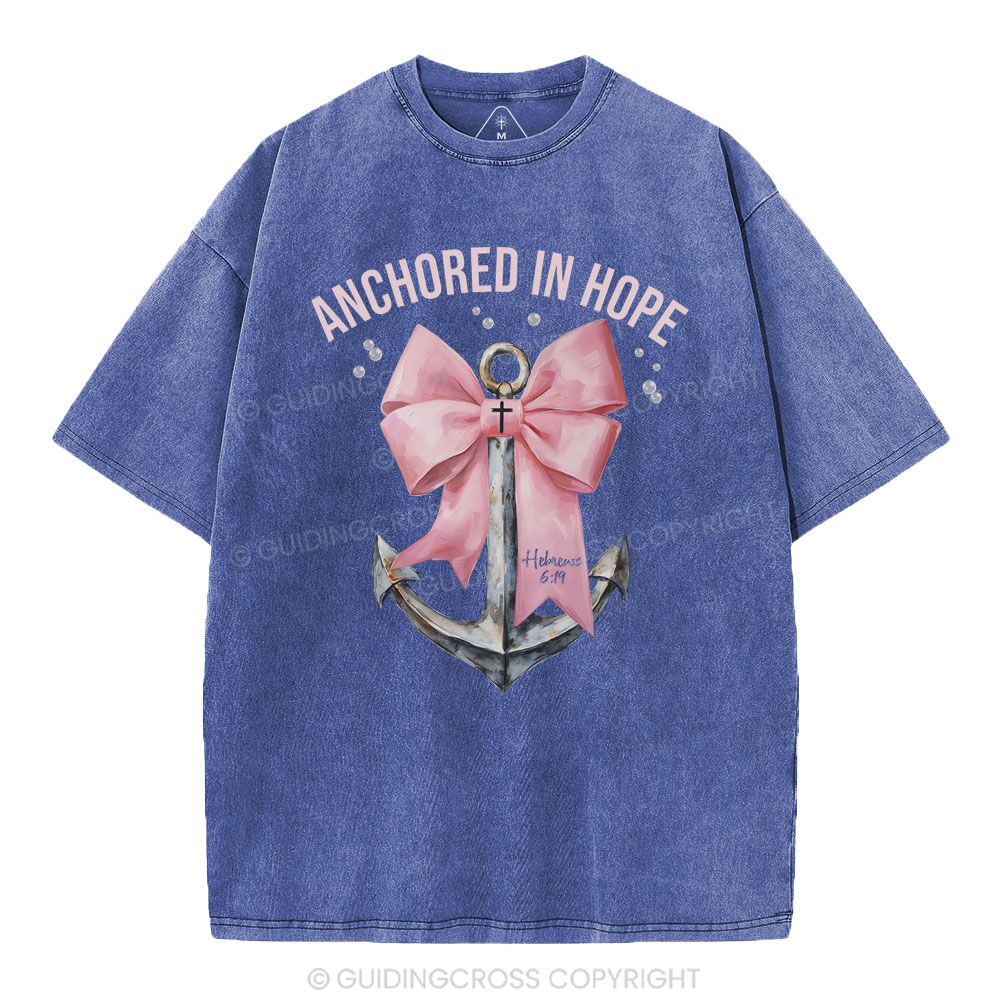 Anchored In Hope Christian Washed T-Shirt