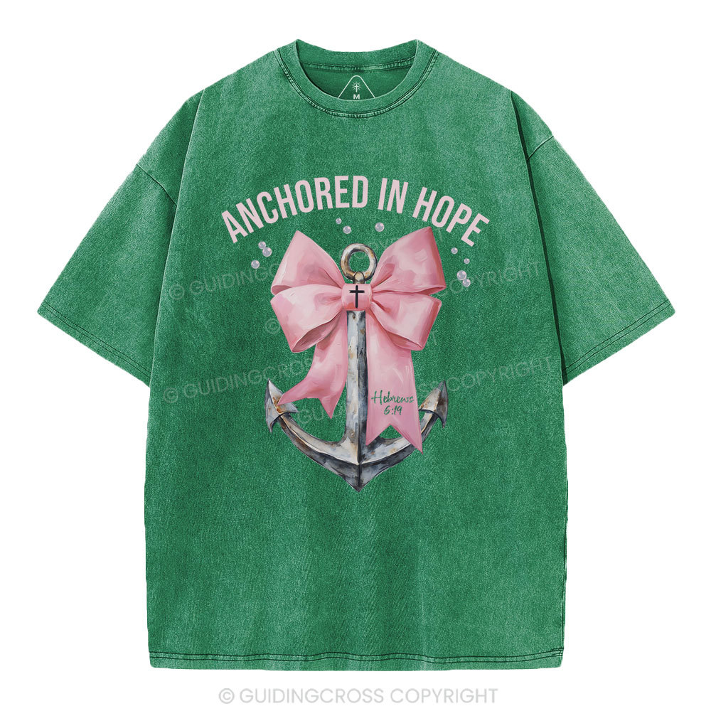 Anchored In Hope Christian Washed T-Shirt