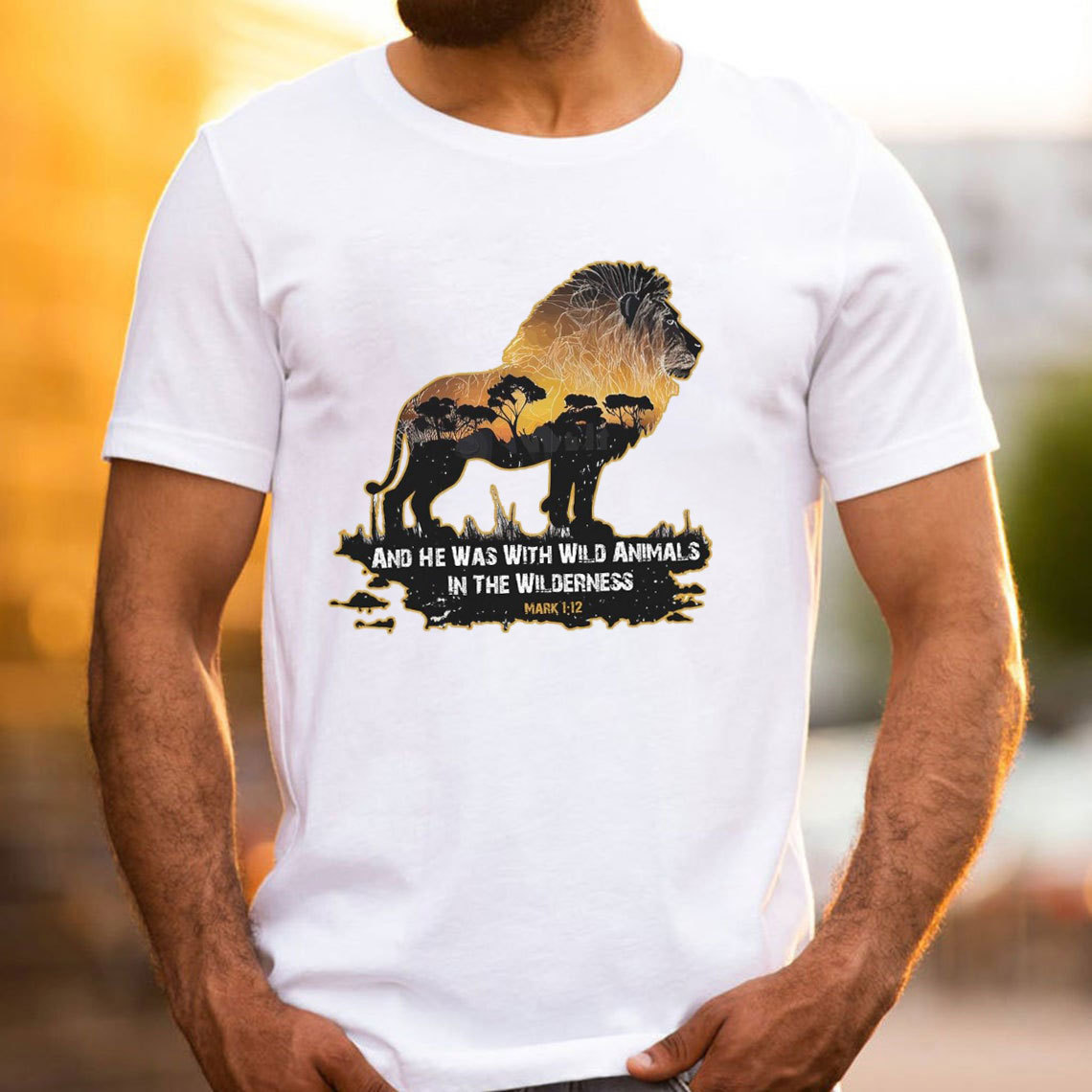 And He Was With Wild Animals In The Wilderness Christian T-Shirt