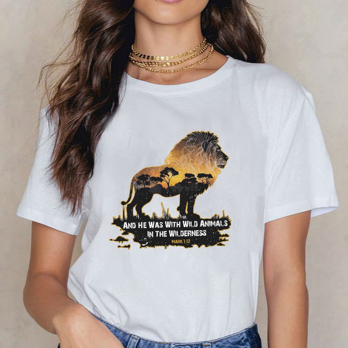 And He Was With Wild Animals In The Wilderness Christian T-Shirt
