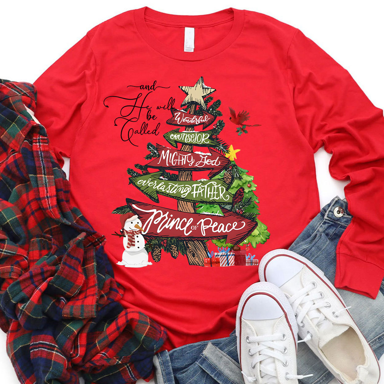 And He Will Be Called Christmas Christian Long Sleeve T-Shirt