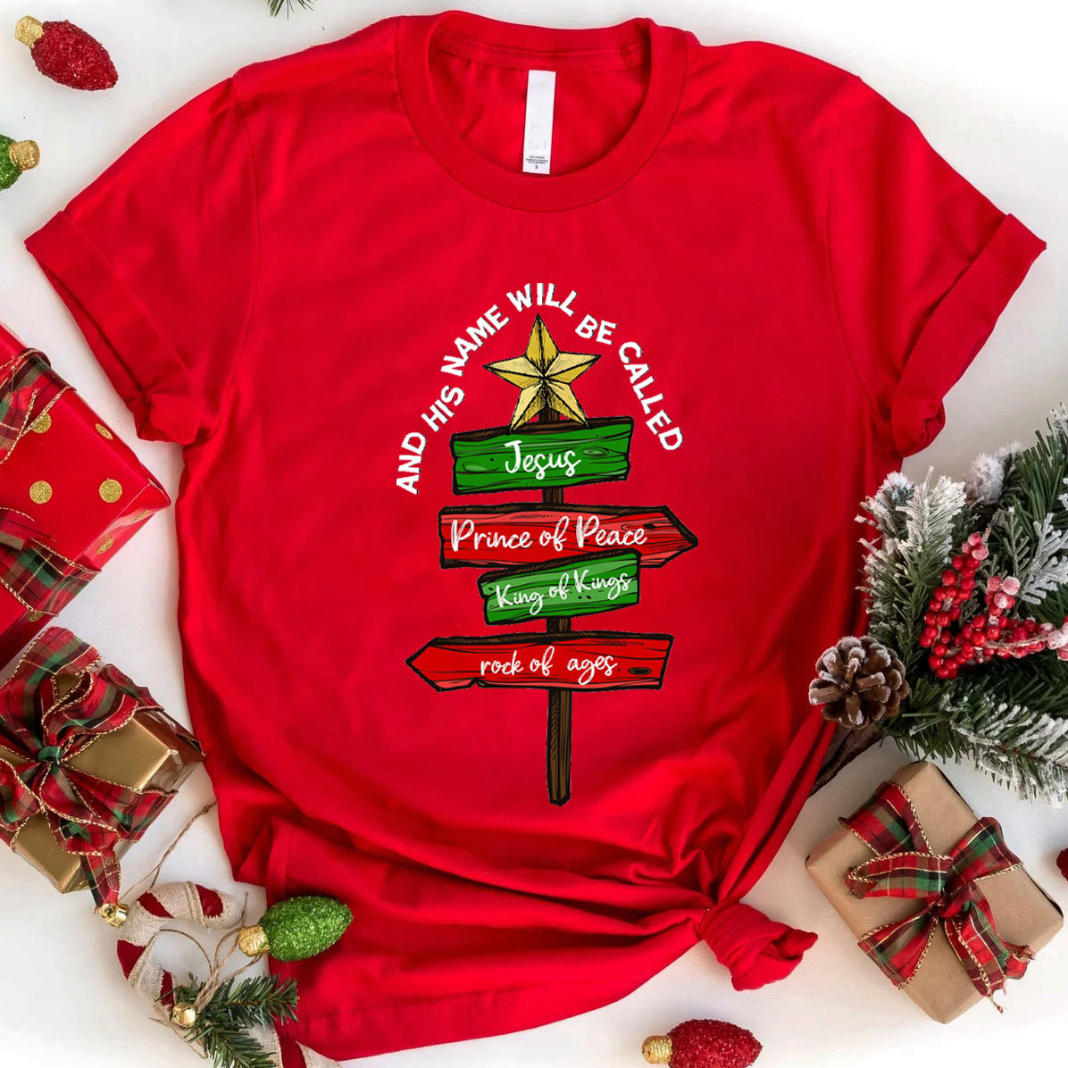 And His Name Will Be Called Christian Christmas T-Shirt
