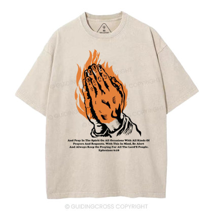 And Pray In The Spirit On Occasions Christia Washed T-Shirt