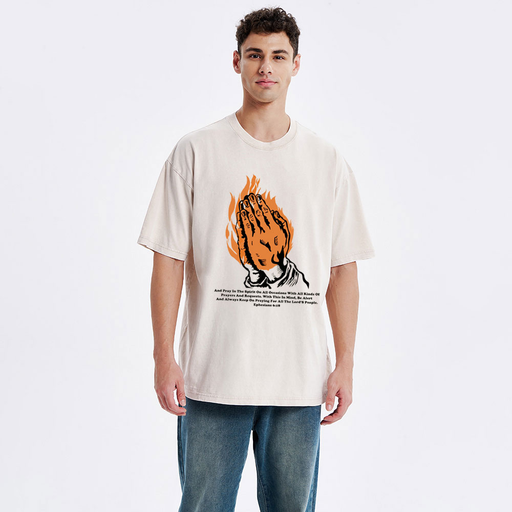 And Pray In The Spirit On Occasions Christia Washed T-Shirt