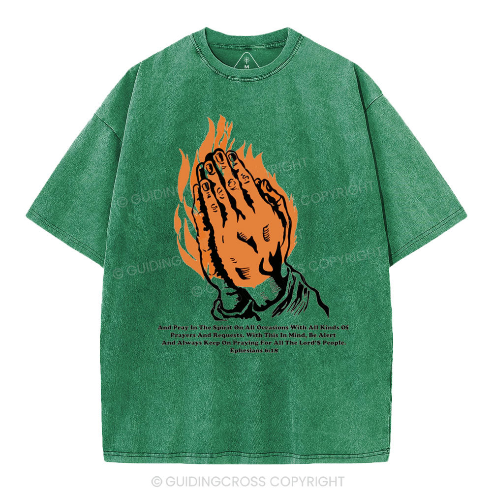 And Pray In The Spirit On Occasions Christia Washed T-Shirt