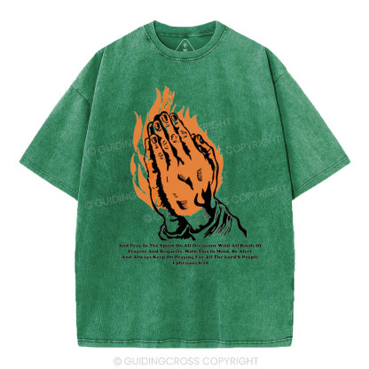 And Pray In The Spirit On Occasions Christia Washed T-Shirt