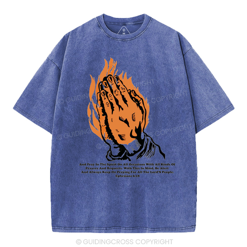 And Pray In The Spirit On Occasions Christia Washed T-Shirt