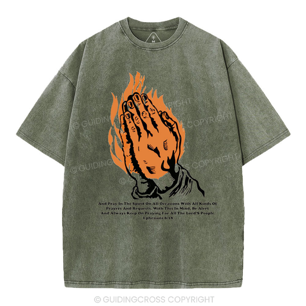 And Pray In The Spirit On Occasions Christia Washed T-Shirt