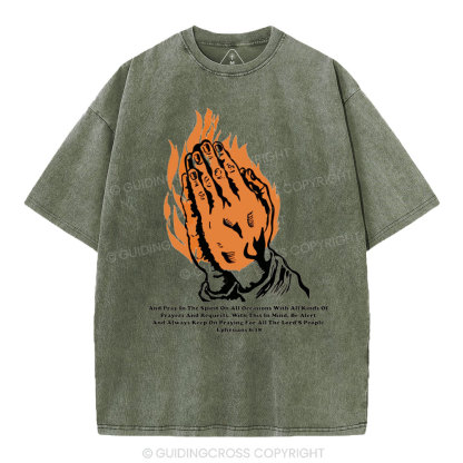 And Pray In The Spirit On Occasions Christia Washed T-Shirt