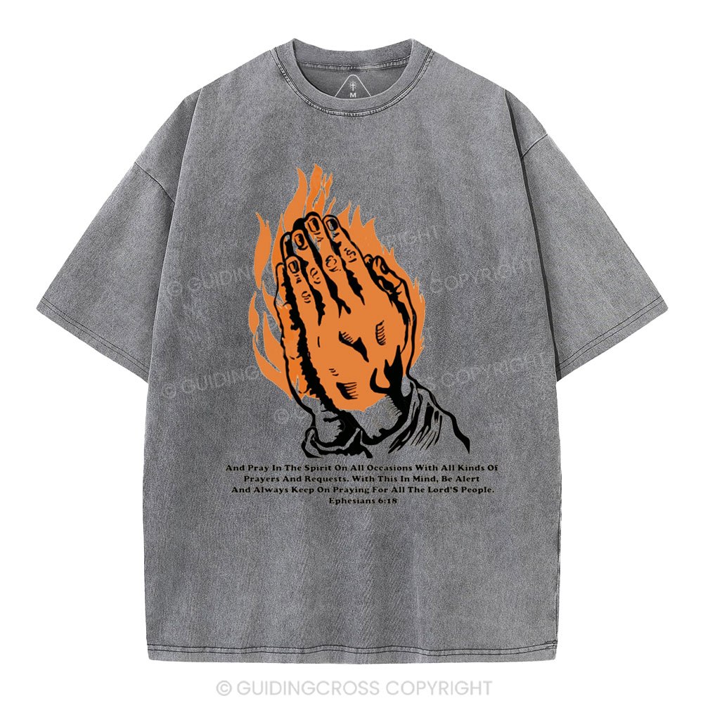 And Pray In The Spirit On Occasions Christia Washed T-Shirt