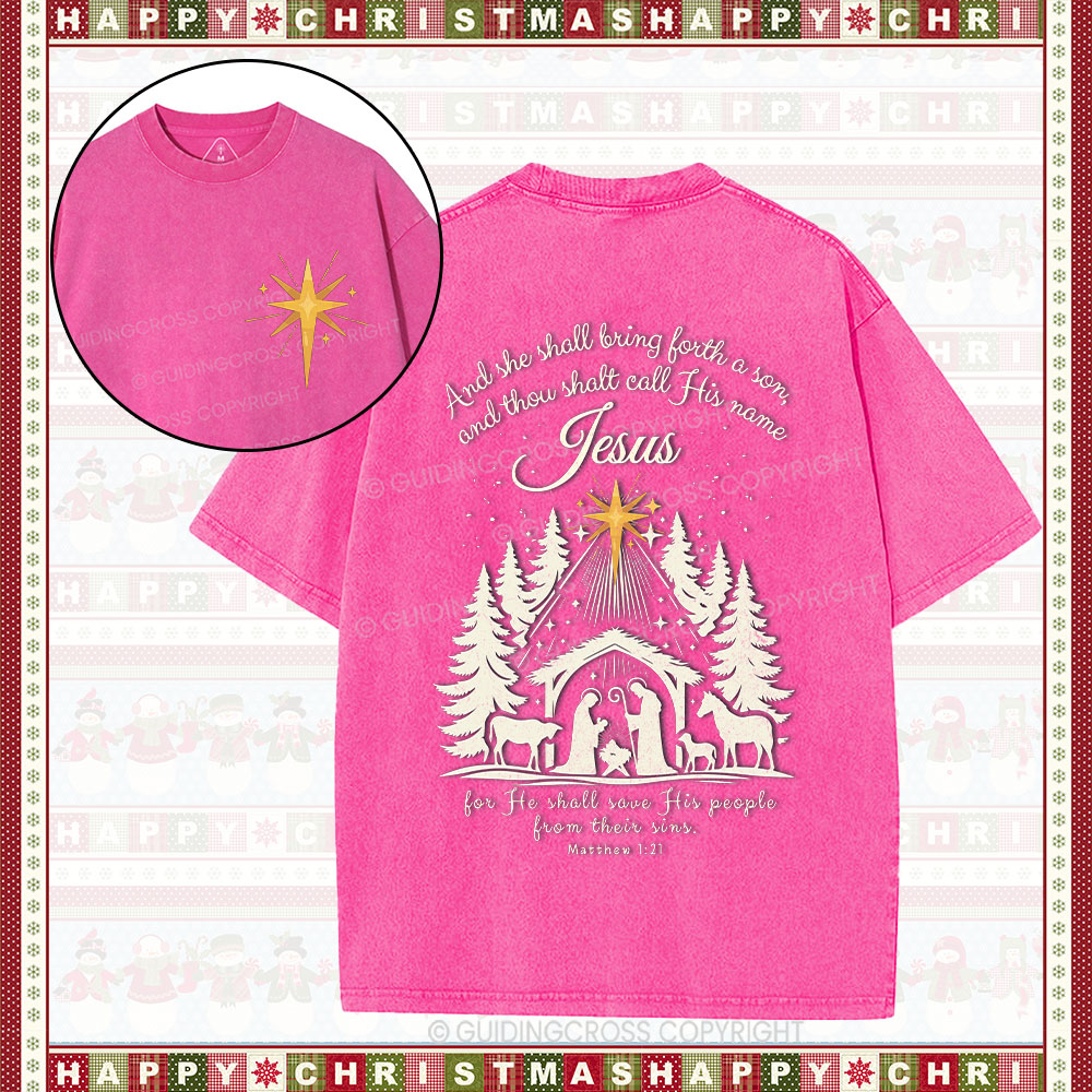 And She Shall Bring Forth A Son Christian Wahsed T-Shirt