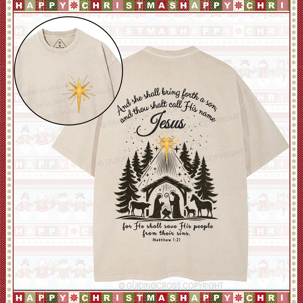 Double-sided sample washed T-Shirt Sale - GuidingCross