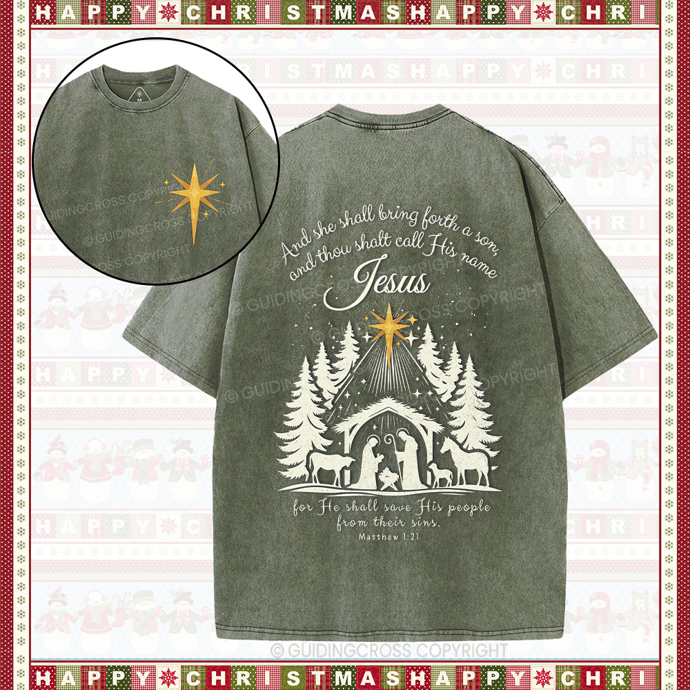 And She Shall Bring Forth A Son Christian Wahsed T-Shirt
