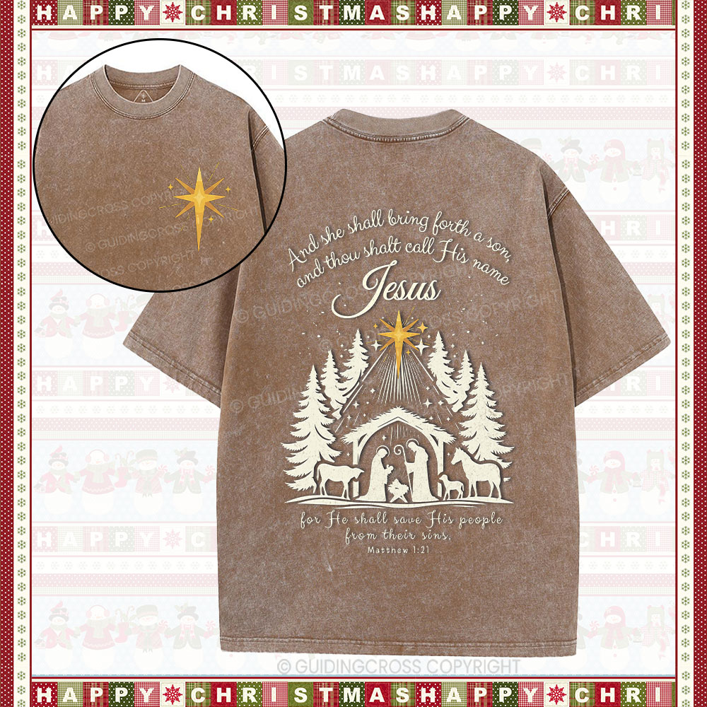And She Shall Bring Forth A Son Christian Wahsed T-Shirt