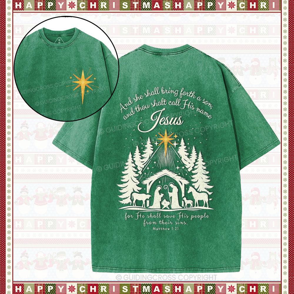 And She Shall Bring Forth A Son Christian Wahsed T-Shirt
